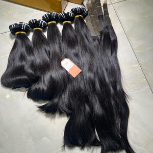 Extensions de cheveux naturels noirs lisses vietnamiens Remy non traités en gros, mèches à dentelle frontale, 100g pour tissage de cheveux - Product Image 1