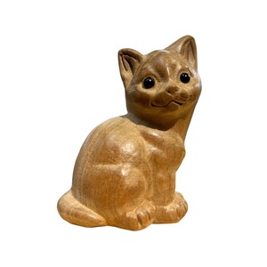Figurine de chat en bois d'acacia Aqdus Saleem |   Sculpture d'animal géométrique minimaliste écologique artisanale en gros - Product Image 2