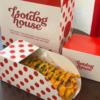 Cajas Premium Personalizadas para Llevar Hot Dogs Rojas y Blancas con Asa y Fundas Individuales para Empaque Gourmet