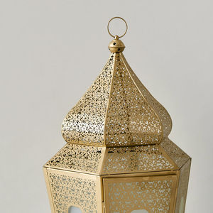 2026 Latest Wholesale Gold <b>Moroccan</b> Metal Candle Holder Lantern with Acrylic Windows for Home <b>Decorations</b> - Product Image 3