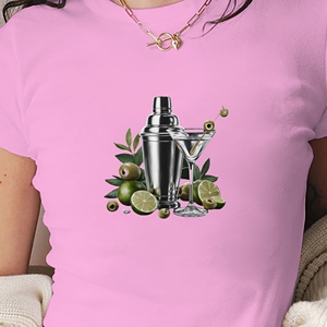 เสื้อยืดแขนสั้นพิมพ์ลายทรงเข้ารูป Y2K สำหรับผู้หญิง - Product Image 2