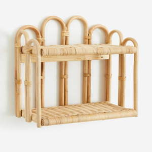 Living Room Handcrafted Rattan Shelf Seashell Shape Wall Hanging Decoration High Quality Rattan Homewares Customized in Vietnam - Product Image 3