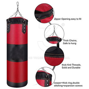 Sacos de Boxeo de Cuero de Grado Comercial, Costuras Reforzadas, Relleno Pesado, Diseño Resistente y Duradero para Mayor Comodidad - Product Image 6