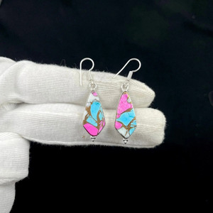 Pendientes Colgantes de Plata con Forma de Cometa en Rosa Azul Caramelo, Estilo Vintage, para Mujer, Joyería de Moda, Plata de Ley 925 - Product Image 3