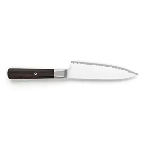 Couteau de chef de 6 pouces, manche brun foncé, lame argentée, outil de découpe culinaire pour hacher les légumes, trancher les fruits, préparation des aliments dans les restaurants - Product Image 4
