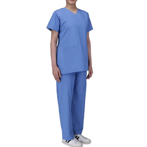 Ensemble de blouses d'infirmière personnalisées pour femmes avec haut à col en V et pantalon droit pour hôpital, clinique et travail médical - Product Image 3