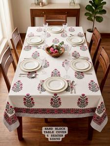 Prabhava <b>Red</b> Printed Cotton Customizable Durable 50D/24F Table <b>Runner</b> Paisley Floral Pattern Traditional Style Home Use Machine - Product Image 1