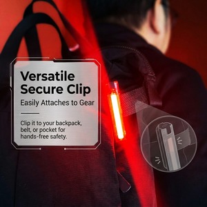 <b>USB</b> Rechargeable LED Running <b>Light</b> IP44 Splash Resistant COB Clip <b>Light</b> Pure White CE Certified Ultra <b>Light</b> Steady/Flash Running - Product Image 4