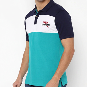 Polo à manches courtes pour homme Sportscode, coloris contrastés, bleu marine, blanc, vert sarcelle - Product Image 3