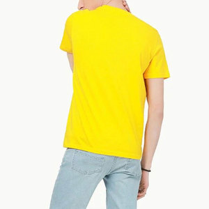 T-shirt pour homme, col rond, couleur jaune, coton doux, manches courtes, décontracté, léger, respirant, t-shirts de fitness d'été - Product Image 2