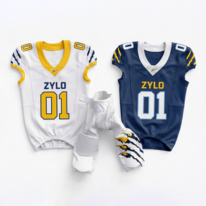 Ensemble Maillot et Short de Football Américain Personnalisé pour Hommes et Jeunes, Grande Taille, Respirant, Antibactérien, Séchage Rapide - Product Image 1