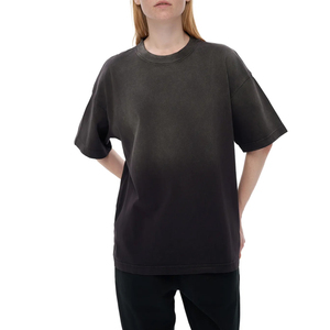 Men's Short Sleeve Acid Wash Gradient Color T-Shirt Fashion T-Shirts 100% Cotton Knitted Fabric <b>Spray</b> Paint Washed <b>Style</b> - Product Image 4