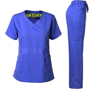 Tenues de travail médicales pour hôpitaux – Blouse et pantalon d'infirmière/médecin, confortables, respirants, lavables, vêtements pour le personnel de santé - Product Image 4