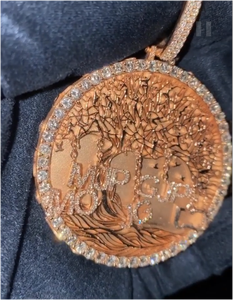 Custom Made Nature view Letter Moissanite Pendants <b>Iced</b> <b>Out</b> Diamond and <b>Chains</b> Necklace for Men 925 Sterling Silver Rose Gold - Product Image 2