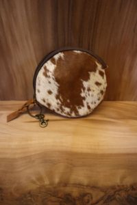 Genuine Leather Cowhide Round <b>Coin</b> Purse Keychain Wallet for Women & Men Hairon Leather Zipper <b>Coin</b> <b>Pouch</b> - Product Image 4