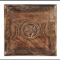Table d'autel décorative en bois avec motif gravé, style imitation antique pour décorations de mariage