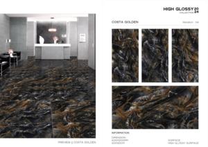 Azulejos de porcelana con superficie de alto brillo en tamaño 60x120cm 600x1200mm 24x48 para proyectos de diseño de paredes y pisos interiores de lujo. - Product Image 5