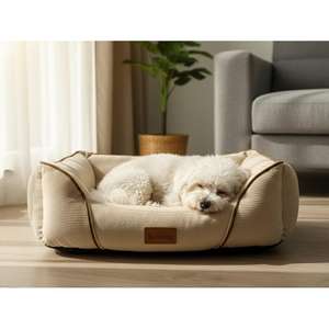 Cama para Perro Yommy de Pana con Interior Afelpado, Bordes Elevados, Antideslizante, Lavable, Disponible en 7 Colores y 3 Tamaños para tu Amigo Peludo - Product Image 3