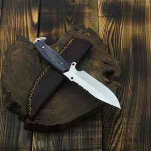 BA ENTERPRISES Custom Handmade Stainless Steel Drop Point <b>Knife</b> Camel <b>Bone</b> <b>Handle</b> Leather Sheath 9" Overall Length for Hunting - Product Image 1
