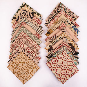 Venta al por mayor de accesorios para el cabello vintage hechos a mano de lujo, ecológicos, de algodón Bagru, juego de bandanas naturales, promocionales para viajes de verano - Product Image 2