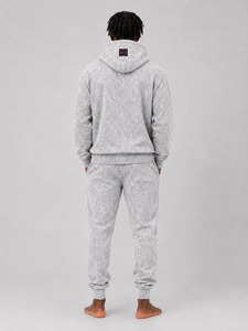 Ensemble de survêtement homme oversize délavé à l'acide, sweat à capuche et pantalon de jogging fuselé en mélange de coton doux, idéal pour l'entraînement et la détente - Product Image 3