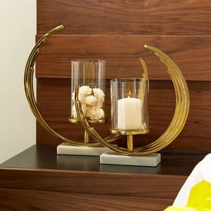 Support de bougie conique rustique en laiton, finition décorative, pour hôtels, restaurants, banquets et décorations de fêtes, porte-encens - Product Image 1