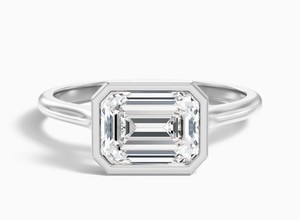 <b>Emerald</b> Cut Moissanite <b>Ring</b> 925 Sterling <b>Silver</b> Yellow Gold Plated Elegant Solitaire Engagement <b>Ring</b> Minimalist Wedding Jewelry - Product Image 2