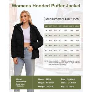 Abrigos de Invierno Ligeros para Mujer 2025, Chaqueta Acolchada Impermeable con Capucha Desmontable, Chaqueta de Invierno con Relleno de Algodón Cálido - Product Image 4