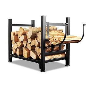 Metal Firewood Holder Indoor Outdoor Fireplace <b>Log</b> Holder Modern Metal <b>Log</b> Storage <b>Rack</b> Indoor Outdoor Use - Product Image 1