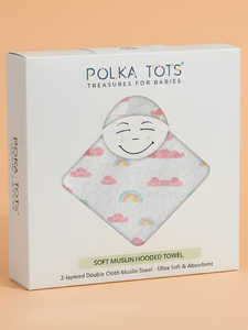 ชุดของขวัญ Polka Tots Little Treasure ผ้าขนหนูมัสลินสำหรับเด็กทารกพิมพ์ลายหัวใจ ของใช้จำเป็นสำหรับเด็กแรกเกิด กล่องของขวัญนุ่มนิ่มสำหรับเด็กอ่อน - Product Image 2