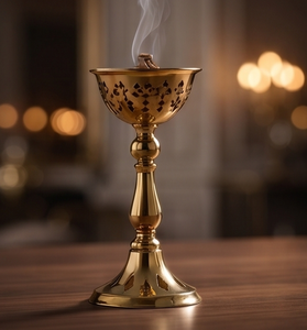 Handmade Metal Iron <b>Incense</b> <b>Cone</b> Holder Pedestal Burner Ash Catcher Aromatherapy Goblet Decor - Product Image 3