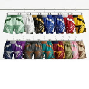Shorts de Muay Thai en polyester satiné respirant et confortable, à taille haute, sublimés, directement de l'usine, pour le kickboxing et la boxe. - Product Image 1