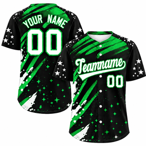 Camiseta de Béisbol Sublimada Personalizada con Botones, Uniforme Deportivo para Equipo, Jersey Corto de Secado Rápido y Transpirable de Poliéster para Sóftbol - Product Image 3