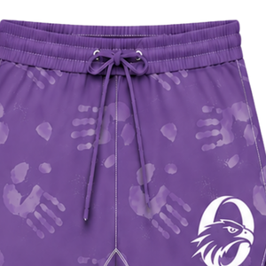 Short de bain violet et blanc léger, séchage rapide, respirant, avec cordon de serrage à la taille, pour l'entraînement, la performance, la natation et le sport - Product Image 5