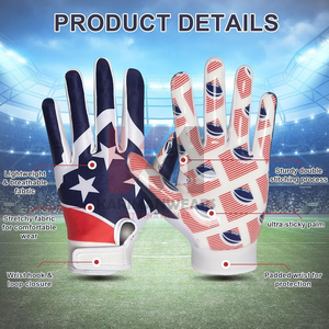 Pro-Grade American Football Receiver Gloves <b>Sticky</b> Silicone Palm Custom Logo Breathable Mesh Training Gear Wholesale Factory - Product Image 3