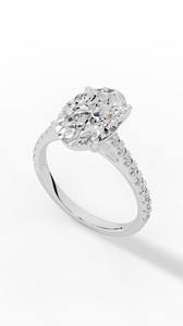 Anillo de Compromiso de Alta Calidad con Diamante Cultivado en Laboratorio de Corte Oval y Redondo, Oro de 18K, Proveedor de Joyería Fina al por Mayor OEM - Product Image 3