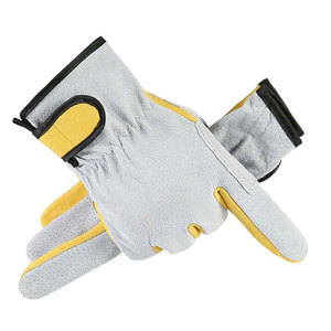 Strong Durable Leather Safety Gardening <b>Gloves</b> For General Gardening Outdoor Tasks And Yard Work - Product Image 1