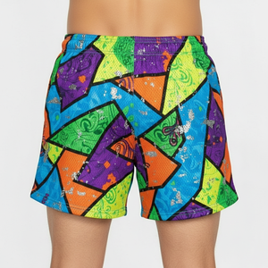 Shorts de basketball décontractés pour hommes, personnalisés, de haute qualité, 5 pouces, double couche, couleur unie, respirants, séchage rapide, taille mi-haute, en toile et maille élastiques - Product Image 3