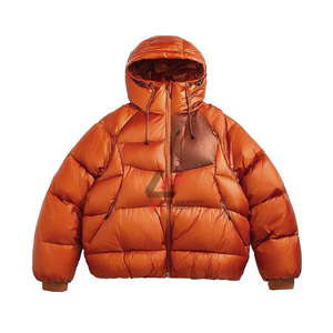 Veste matelassée épaisse en duvet de nylon pour homme, personnalisable avec logo, fabrication en usine, qualité supérieure, chaude et rembourrée. - Product Image 4