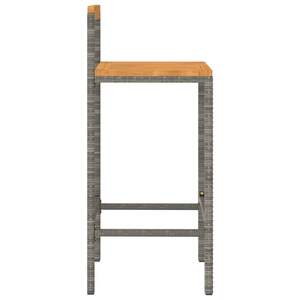 Ensemble de 2 tabourets de bar gris pour meubles de patio pour espaces extérieurs - Product Image 5