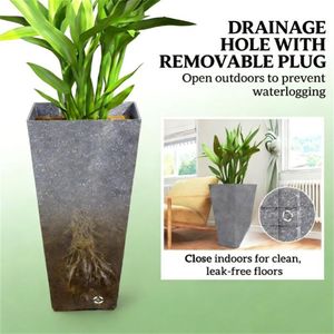 Maceta y jardinera de plástico gris de alta calidad para la decoración de tu jardín y hogar - Product Image 3