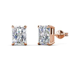 Haute qualité glace pierre concassée 925 en argent Sterling coupe radiante rose Solitaire boucles d'oreilles fines femmes bijoux destin bijoux - Product Image 3