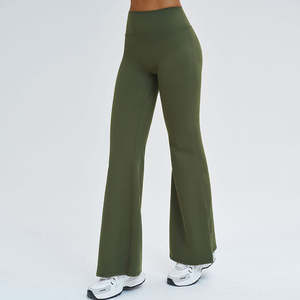 Pantalons de yoga à jambe droite avec taille haute, effet liftant des hanches, respirants et à coupe large, idéaux pour l'exercice et la remise en forme des femmes - Product Image 3