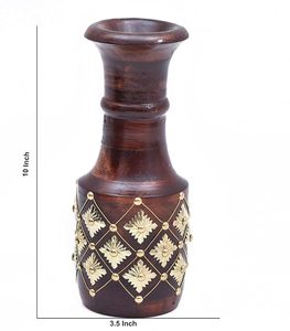 Florero Rústico de Madera Hecho a Mano, Recipiente Redondo de Madera de Sheesham para Mesa, de 4 a 6 Pulgadas de Diámetro, para Decoración del Hogar u Oficina - Product Image 2