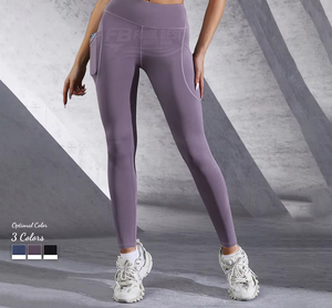 Huihe High Elastic Waist Plaid <b>Plus</b> <b>Size</b> Gym Sports Wear Leggings <b>Yoga</b> Workout <b>Pants</b> with Pocket - Product Image 3
