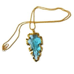 Collar de puntas de flecha talladas, color púrpura claro Natural - Product Image 4