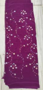 Sari indio de moda Simply Running, tela de gasa antiestática, ligero, tejido con lentejuelas y cuentas, diseño floral especial - Product Image 2