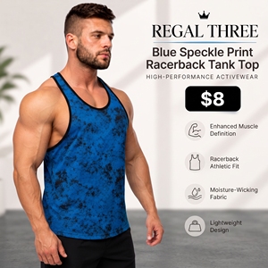 Camiseta sin mangas deportiva para hombre, estilo racerback, estampada, de secado rápido, para gimnasio y fitness, venta al por mayor - Product Image 1