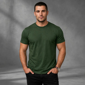 Men's Dark Green Digital Printed <b>Short</b> <b>Sleeve</b> for Shirt Turn-down Collar Casual Summer Wear Breathable Cotton Twill Fabric - Product Image 1