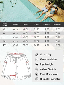 Trajes de Baño para Hombre, Shorts de Playa de Doble Capa, Shorts de Baño de Secado Rápido, Traje de Baño Tipo Bóxer, Shorts de Surf Impermeables - Product Image 6
